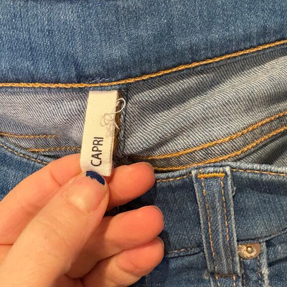 Rag & Bone Sz 28 Mid Rise Capri Skinny Ripped Knee Jeans Medium Light Wash 30x27 - Picture 4 of 7